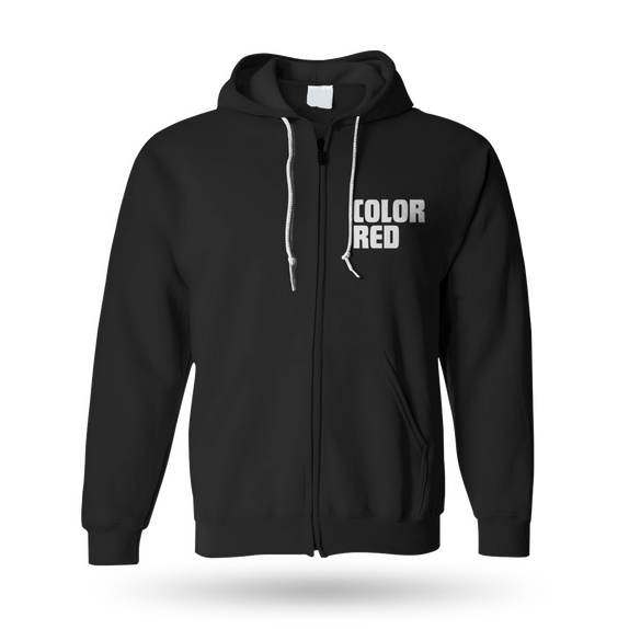 Color Red Zip-Up Hoodie
