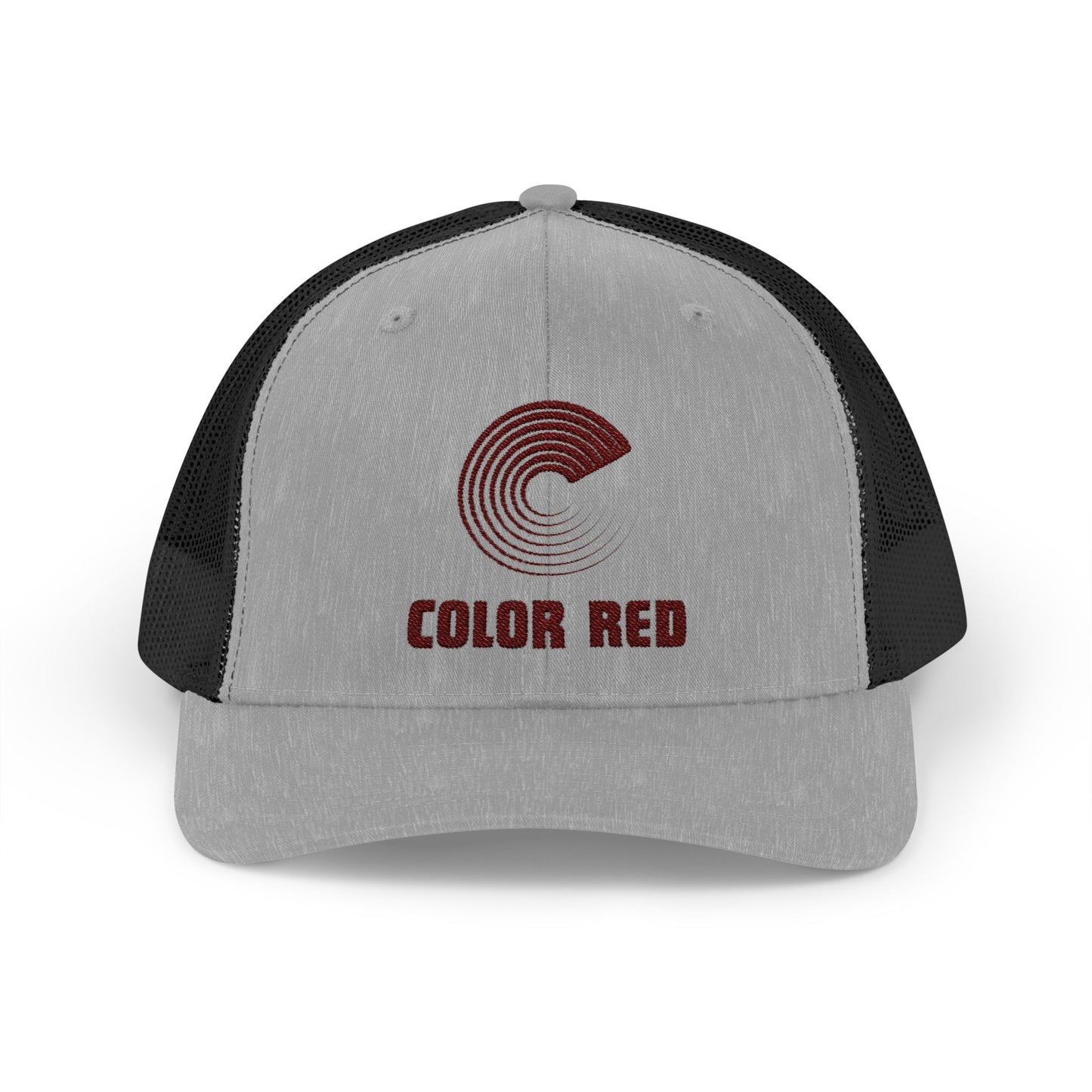 Color Red Snapback Trucker Cap - Embroidered (several color options)