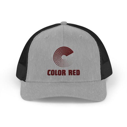 Color Red Snapback Trucker Cap - Embroidered (several color options)