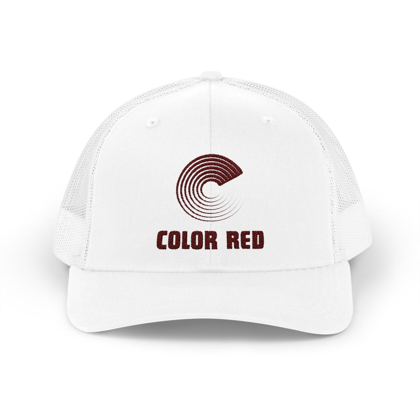 Color Red Snapback Trucker Cap - Embroidered (several color options)