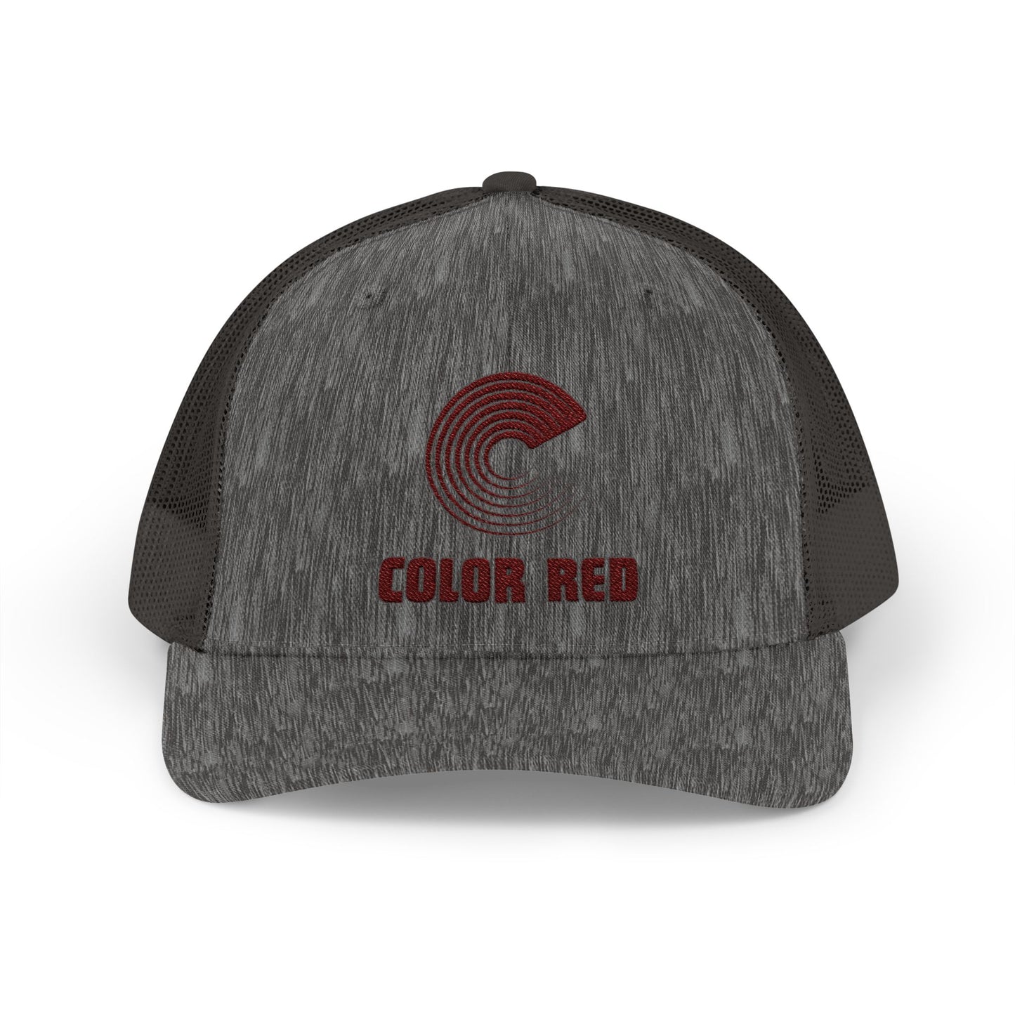 Color Red Snapback Trucker Cap - Embroidered (several color options)