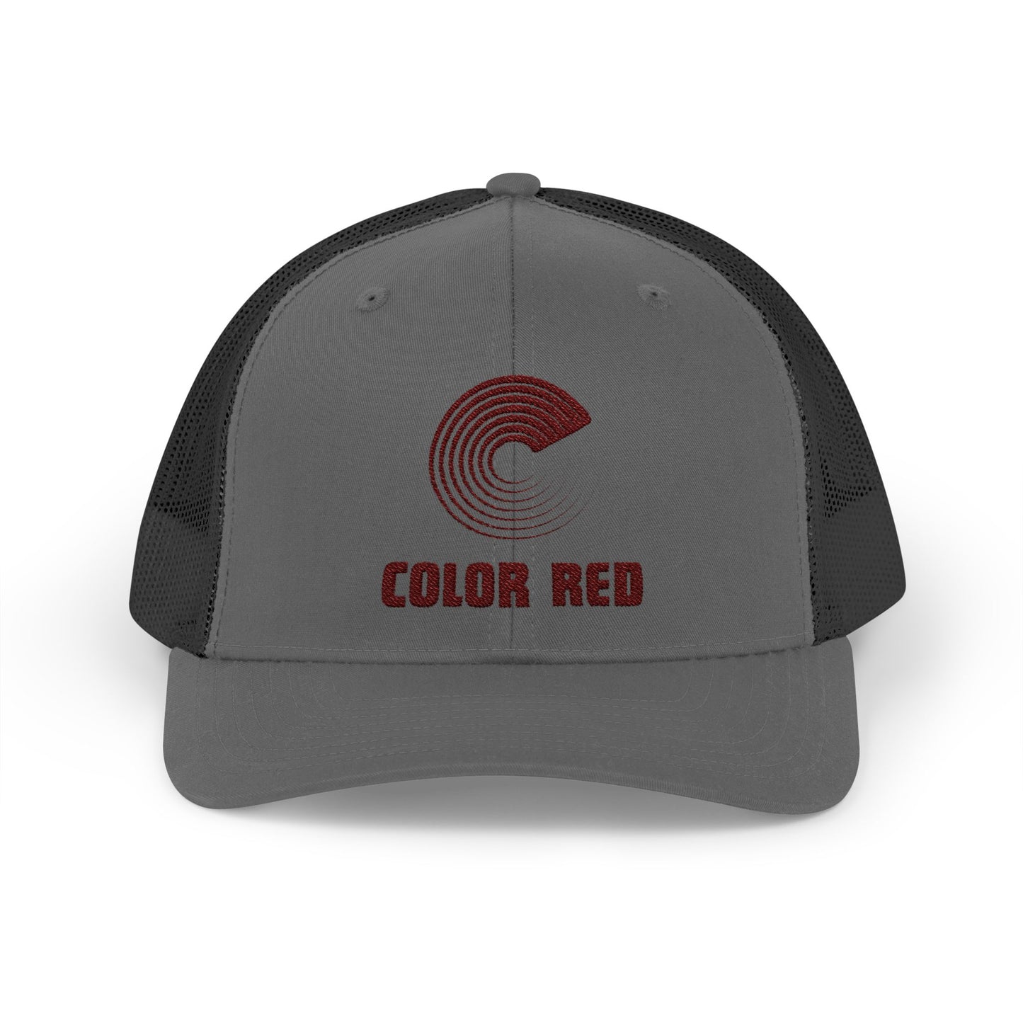 Color Red Snapback Trucker Cap - Embroidered (several color options)