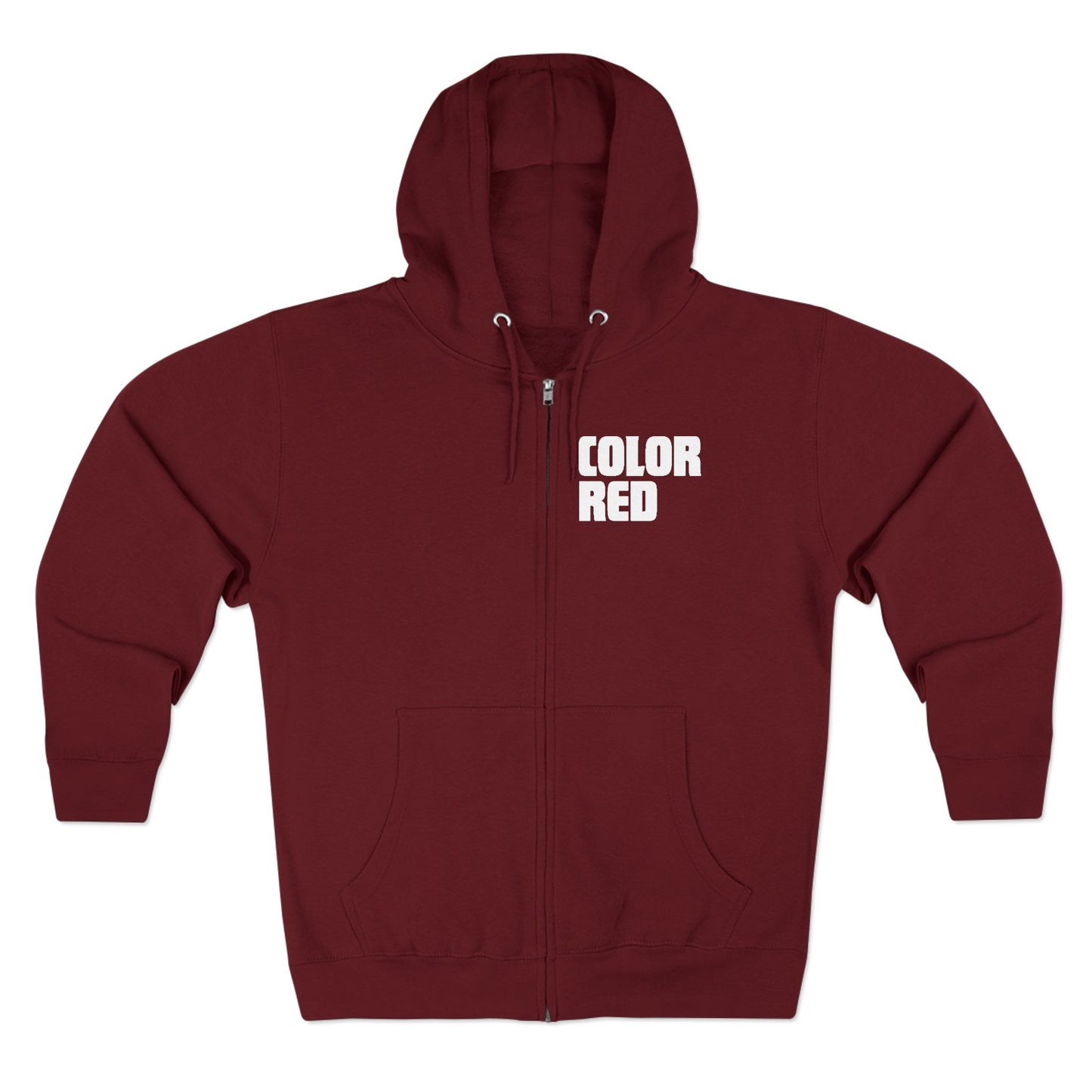 Color Red Full-Zip Hoodie (three color options)