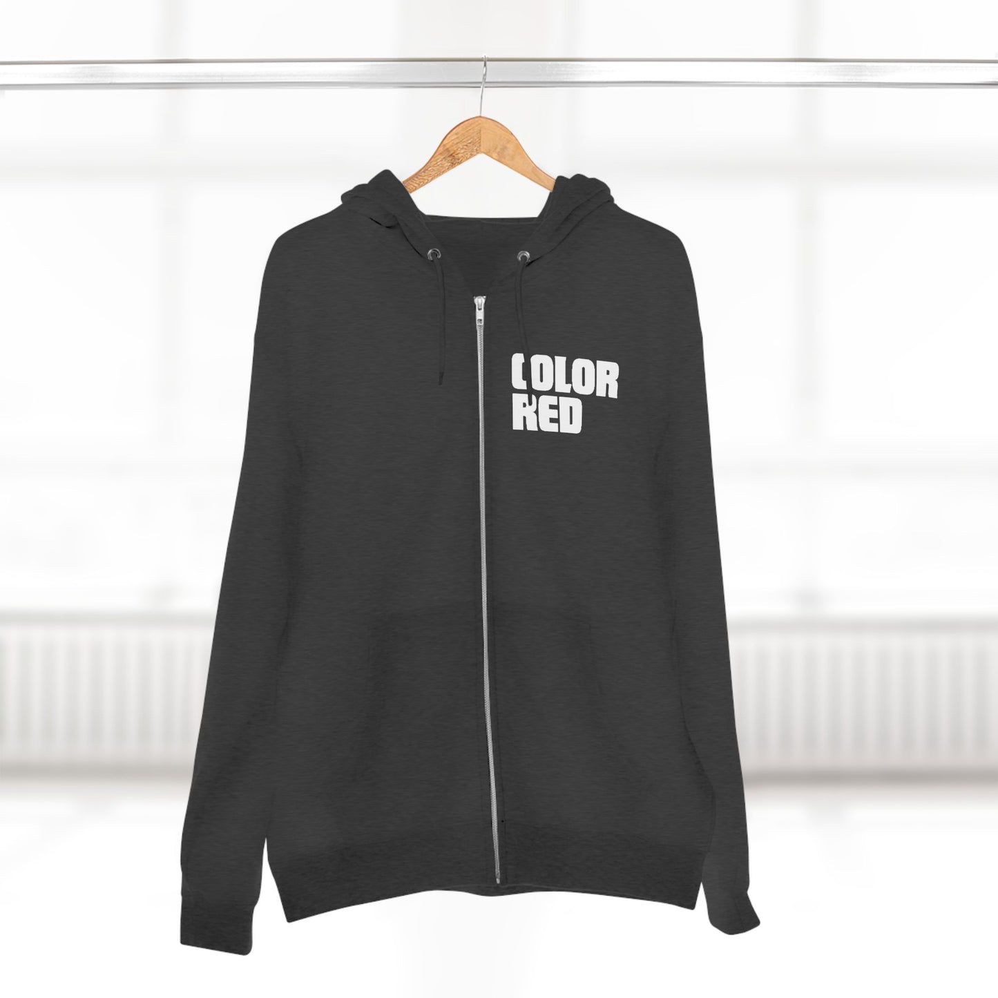 Color Red Full-Zip Hoodie (three color options)